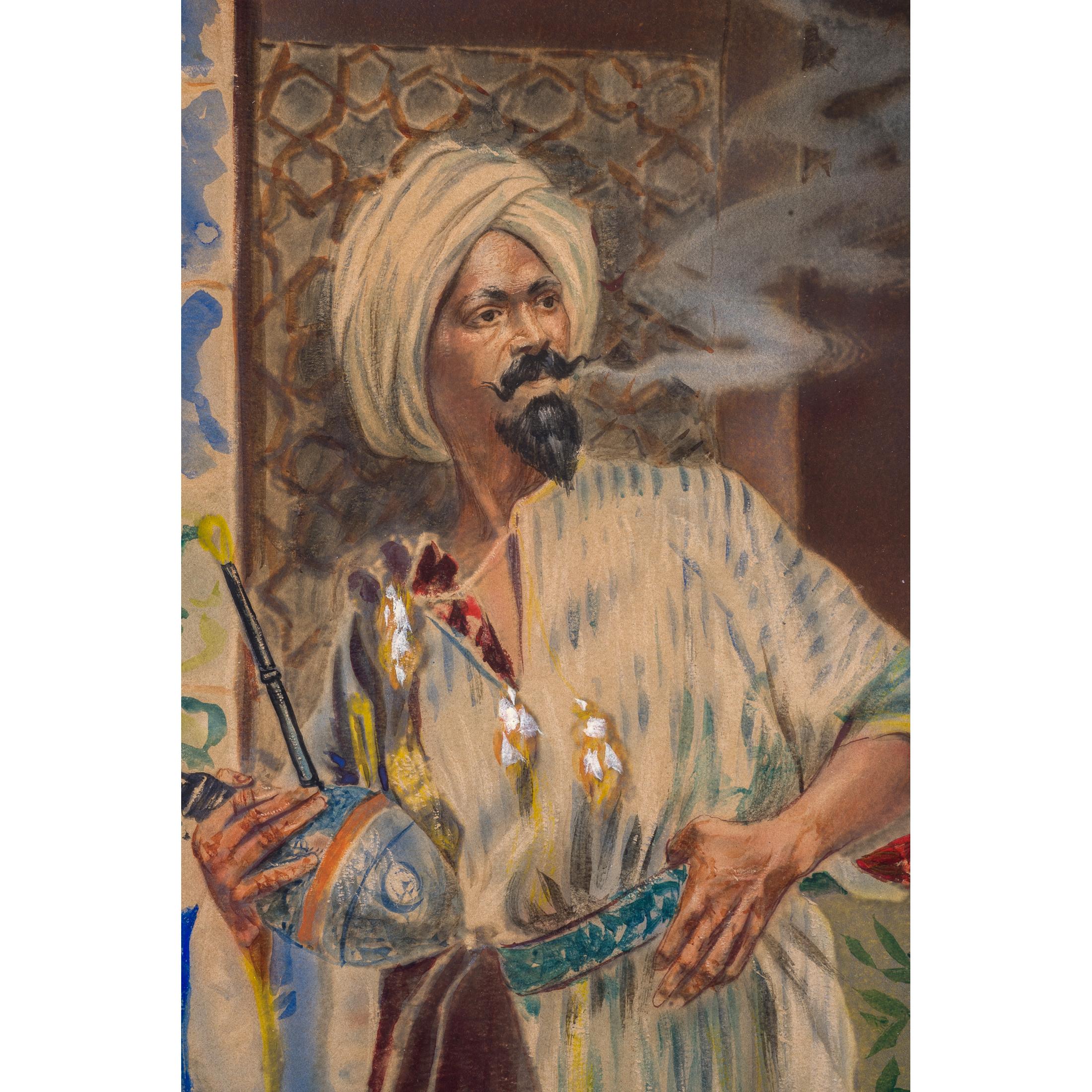 Man Smoking in Doorway by Rudolf Ernst 1