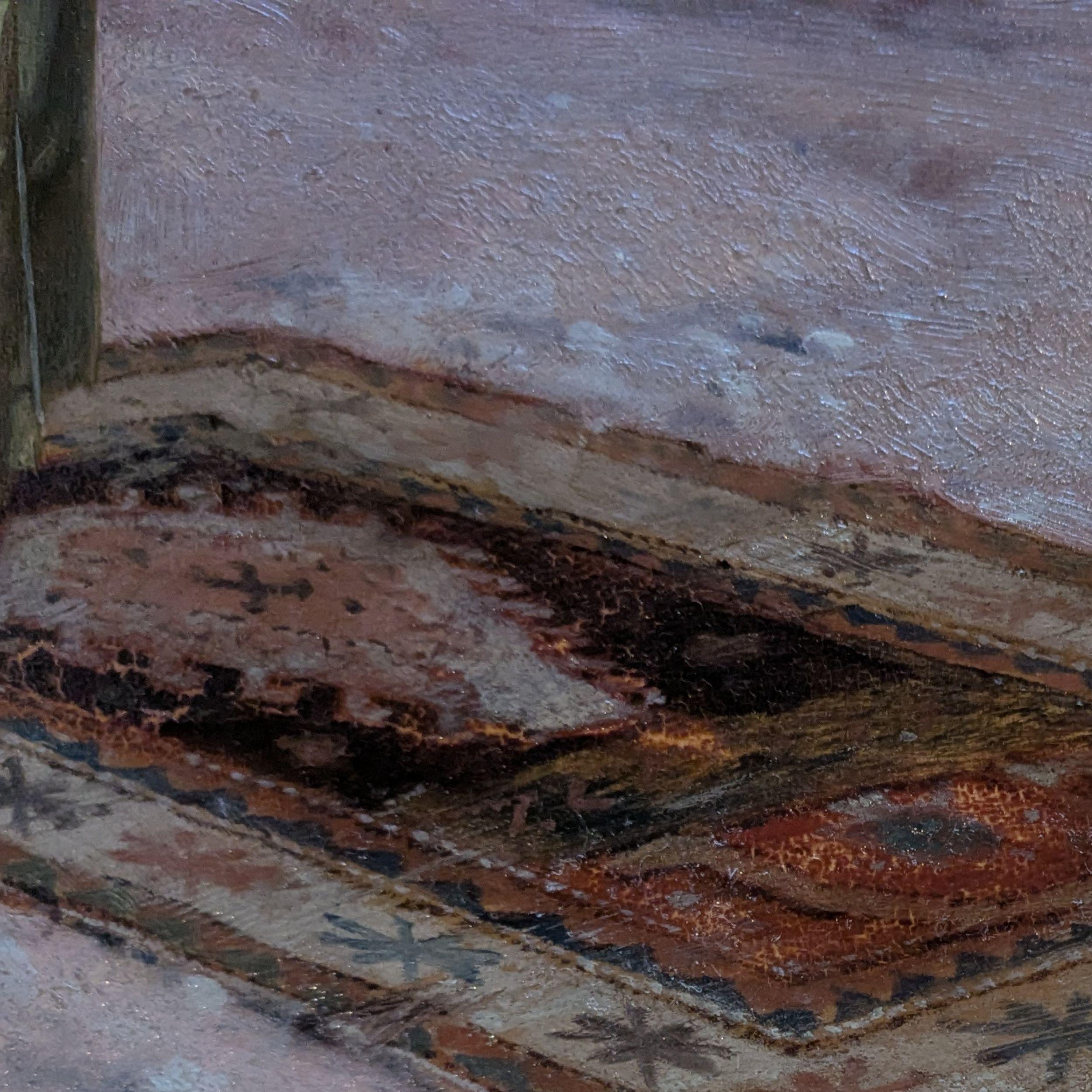 Preghiera nel deserto di Rudolf Ernst, Olio su pannello del XIX secolo in vendita 4