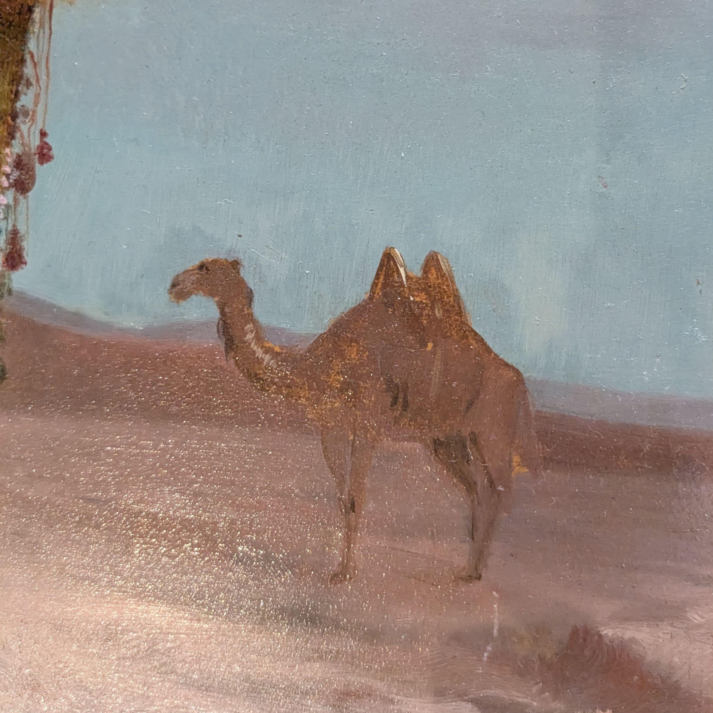Preghiera nel deserto di Rudolf Ernst, Olio su pannello del XIX secolo in vendita 8