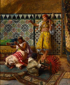 Spinning Yarn in the Harem by Rudolf Ernst