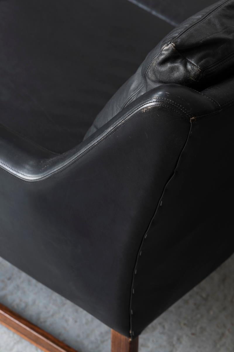 Leather Rudolf Glatzel for Kill International, 3-seater sofa, German design, 1960s.