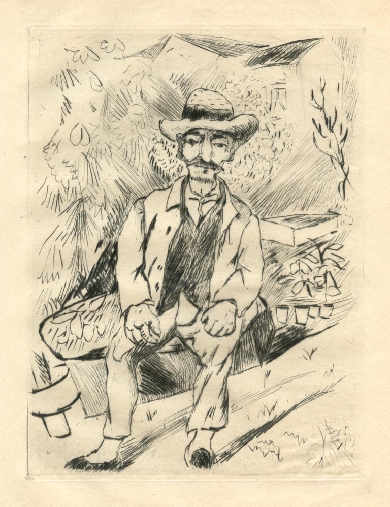 Rudolf Grossmann "Der alte Gartner" original etching For Sale at 1stDibs