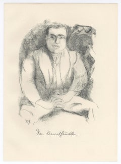 Lithographie originale « Der Kunsthandler »