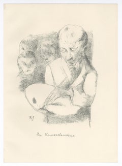 Lithographie originale « Der Unverstandene »