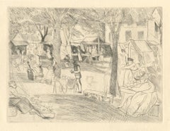 Antique "Jahrmarkt" original etching