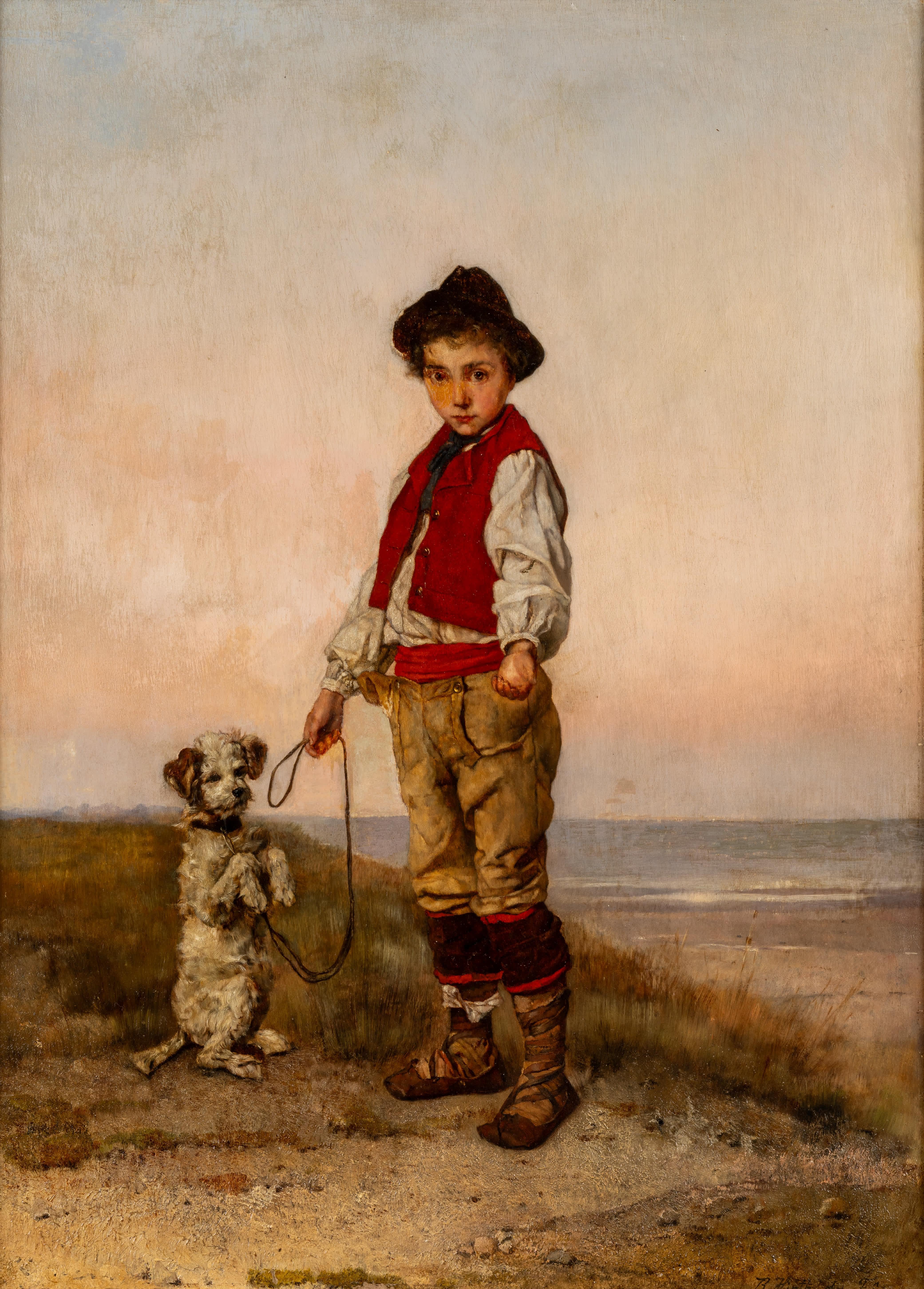 Tricks d'un chien - Painting de Rudolf Hirth Du Frenes