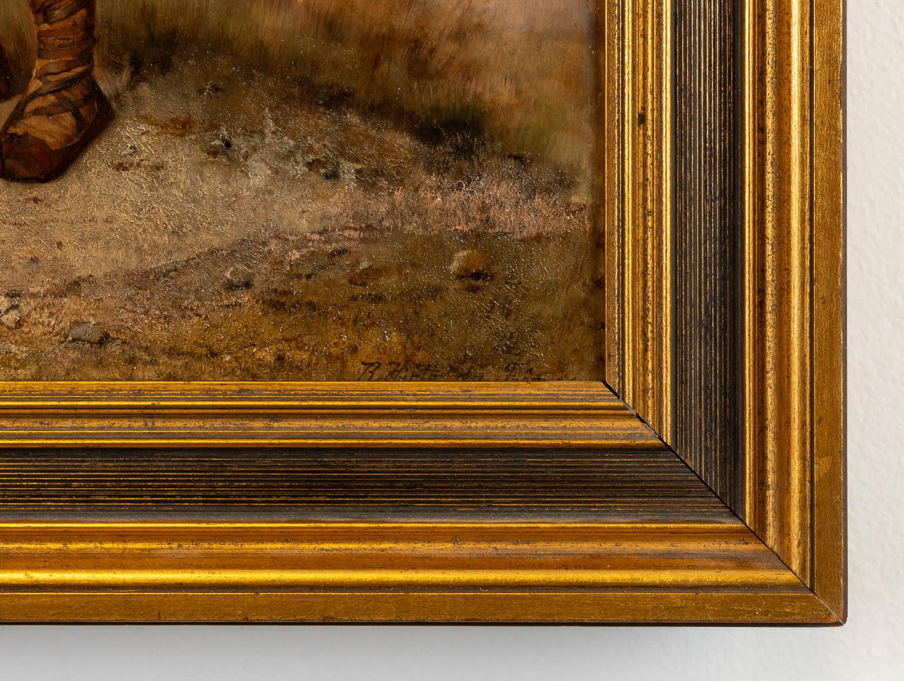 Tricks d'un chien - Marron Animal Painting par Rudolf Hirth Du Frenes