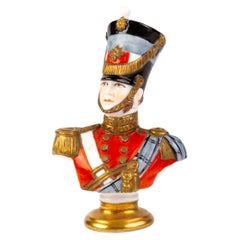 Vintage Rudolf Kämmer of Volkstedt Porcelain Napoleonic Bust Soldier