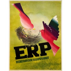 Original political poster of the ERP European Reunification Program - WWII