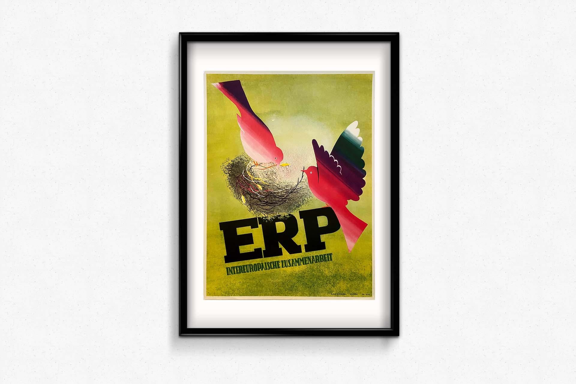 Original political poster of the ERP European Reunification Program - WWII For Sale 2
