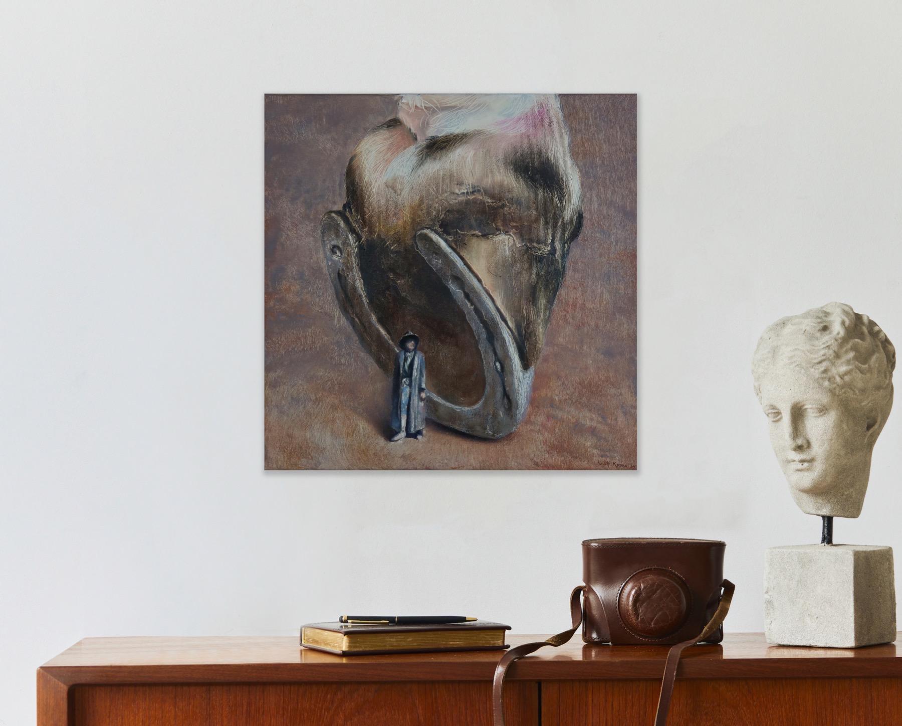 Big Boss (horseshoe, man, horse, animal, americana, surrealist painting, nature) For Sale 3
