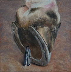 Big Boss (horseshoe, man, horse, animal, americana, surrealist painting, nature)