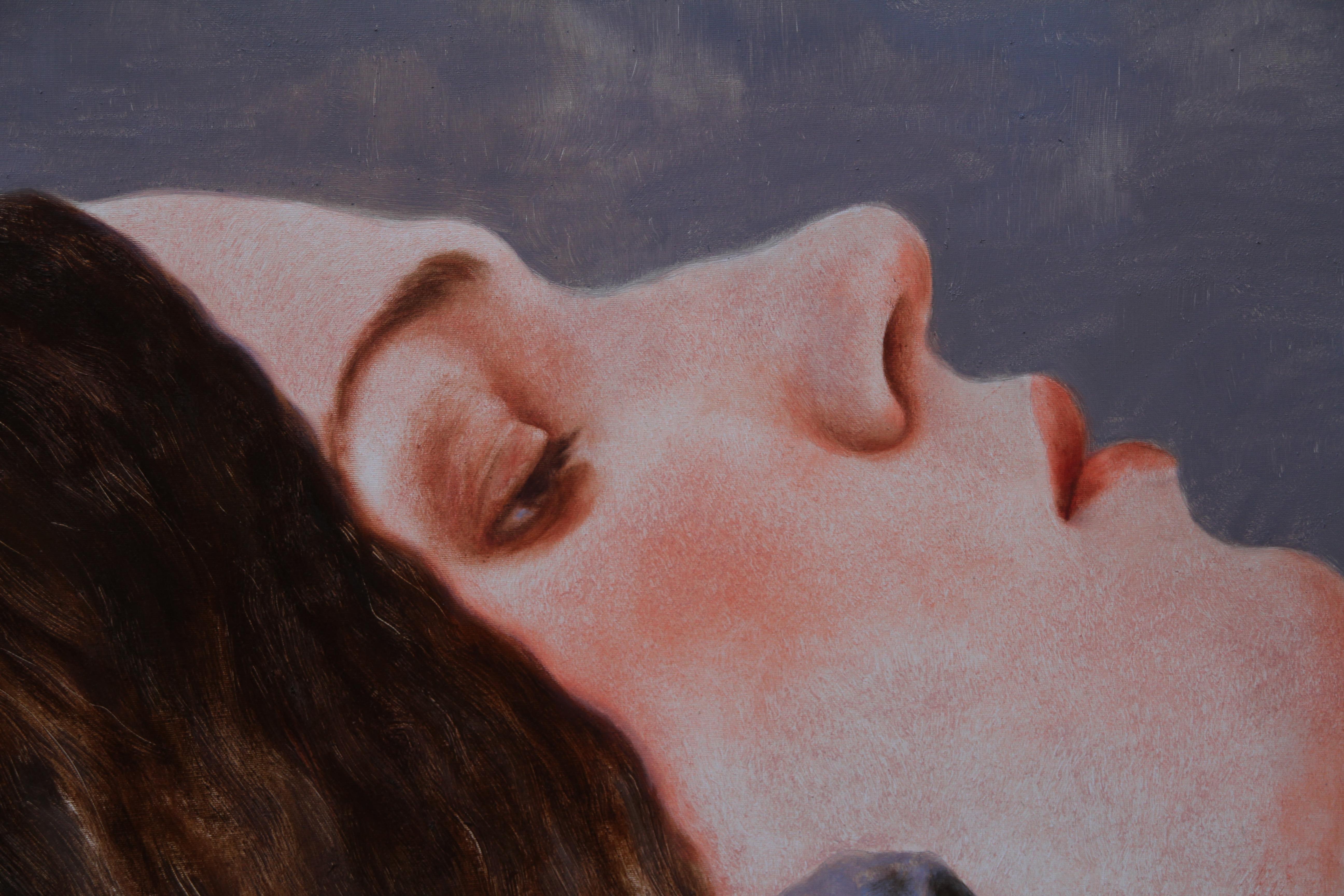 Couple (oil painting woman portrait man flesh tones sleeping beauty vintage) - Painting by Rudolf Kosow