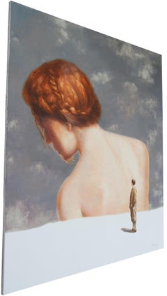 Couple (oil painting surrealist red hair woman man portrait figurative flesh