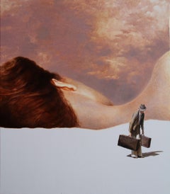 Discordia (coppia pittura ad olio valigia vintage nostalgia pelle di Bella Addormentata)