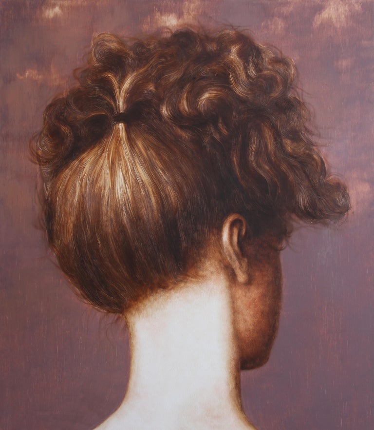 Rudolf Kosow Erwartungsvoll Oil Painting Woman Portrait Hair