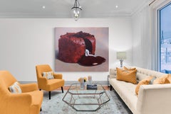 Excess (melting cake lady dessert americana vintage surreal painting)