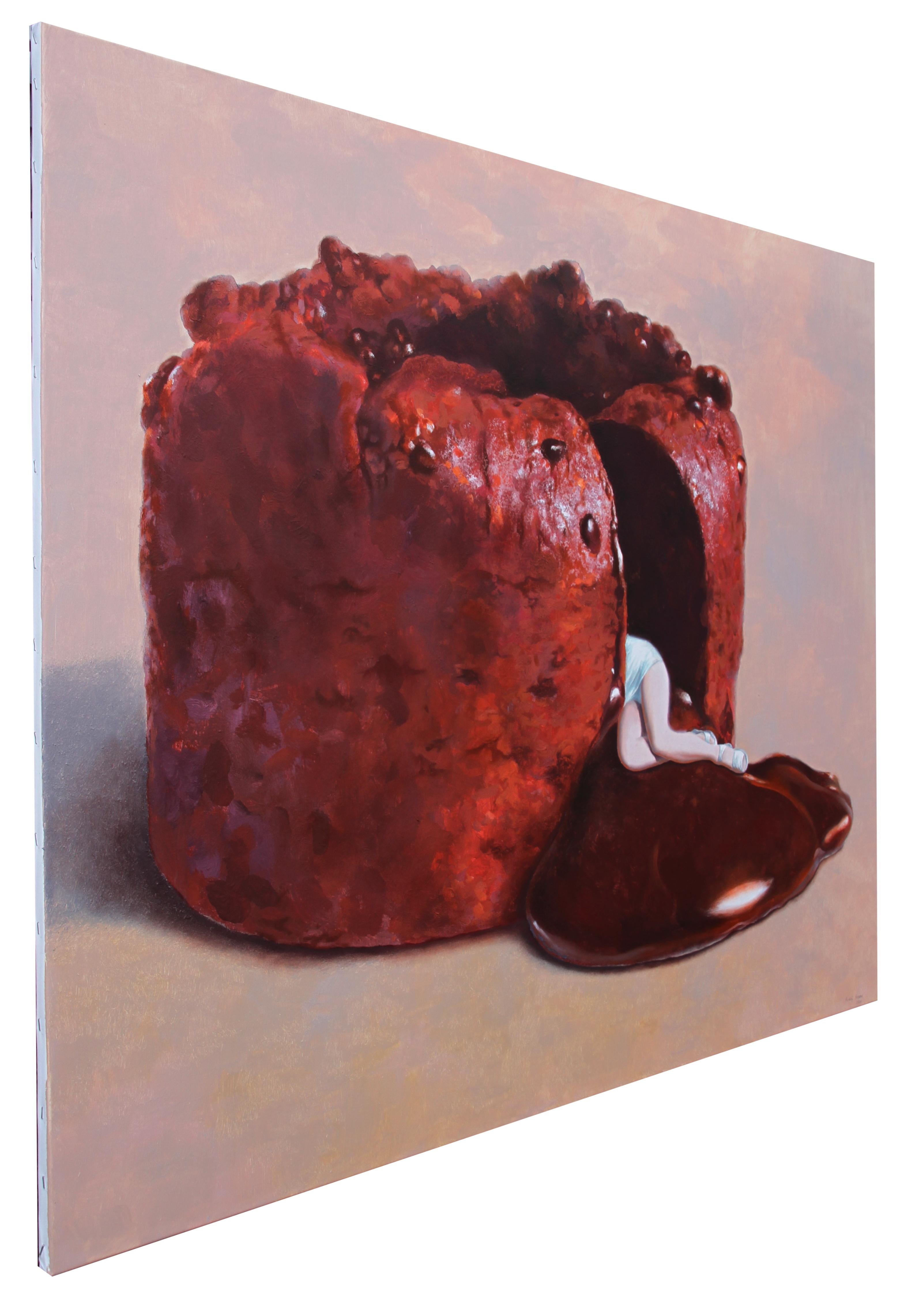 Exceso (pastel derritiéndose dama postre americana vintage pintura surrealista) en venta 1