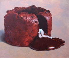 Excess (melting cake lady dessert americana vintage surreal painting)