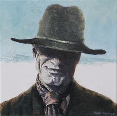 Film Still #2 (portrait, western movie, cowboy, Hat, shadow, monochrome art)