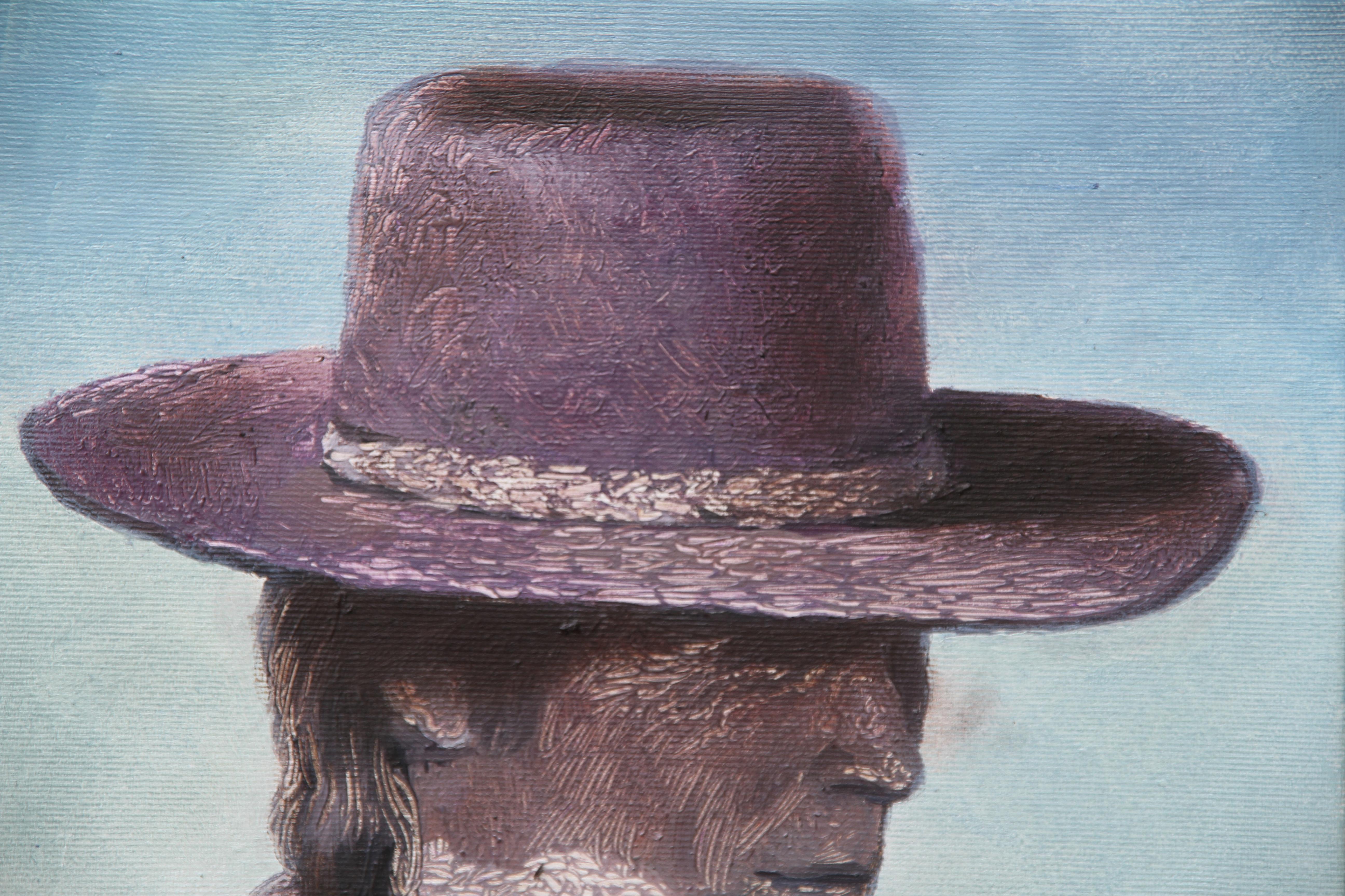 Fotogramma #5 (Clint Eastwood, ritratto, film western, cowboy, cappello) - Figurative Painting Grigio di Rudolf Kosow