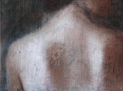 Fragment 10 (dreamy woman back skin female figurative painting soft Earth tones)