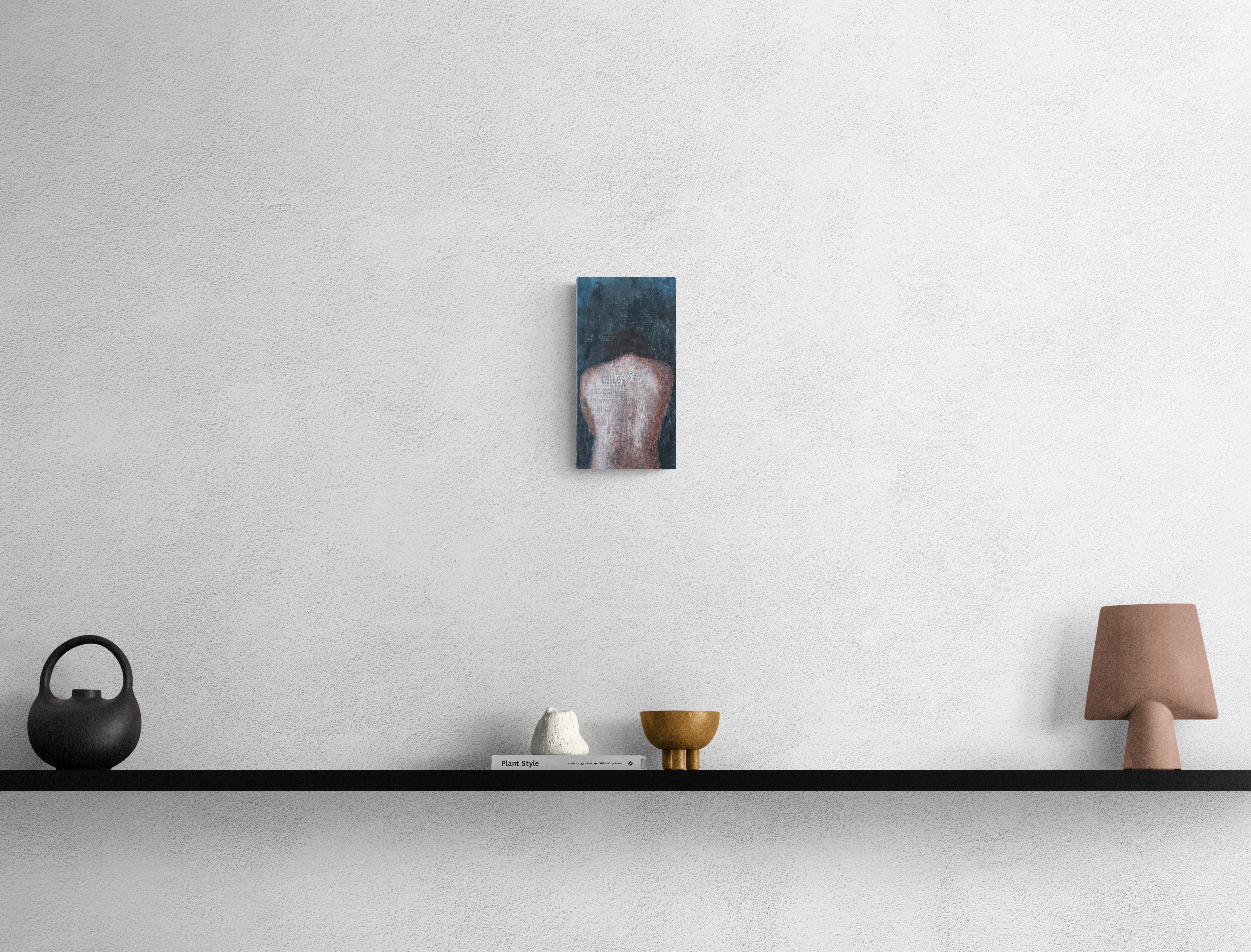 Fragment 13 (verträumte Frau Rückenhaut weiblich figurative Malerei weiche Erdtöne) (Post-Impressionismus), Painting, von Rudolf Kosow