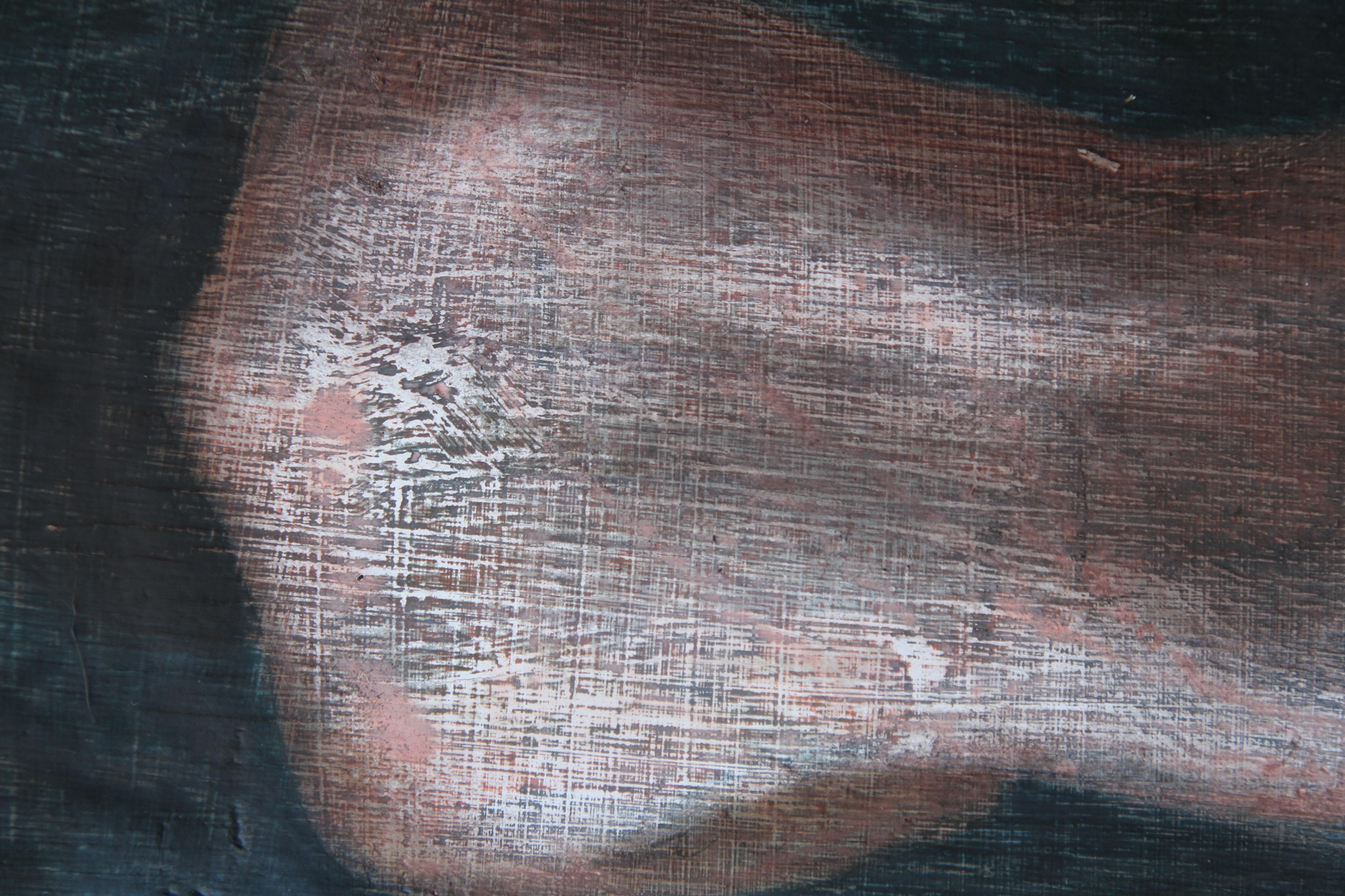 Fragment 13 (dreamy woman back skin female figurative painting soft Earth tones)