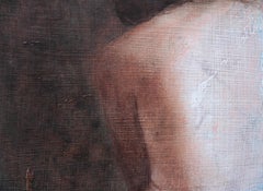 Fragment 14 (dreamy woman back skin female figurative painting soft Earth tones)