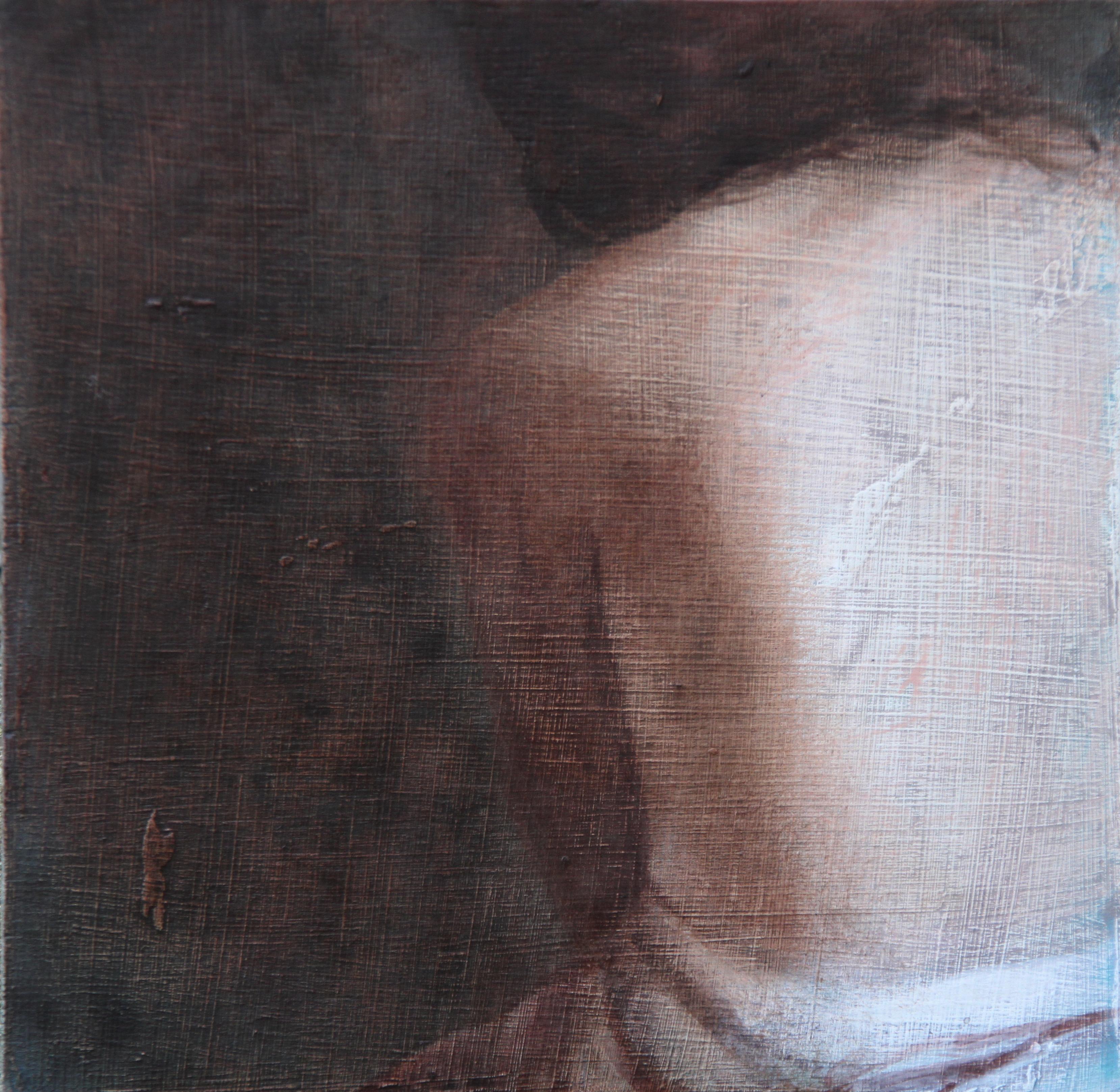 Fragment 14 (dreamy woman back skin female figurative painting soft Earth tones)