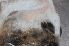 Happening (horse leg horseshoe farm animal equestrian man oil painting vintage)