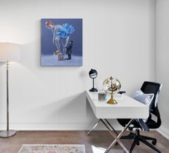 Marvellous (ballerina red hair porcelain vintage hat men surrealist oil painting