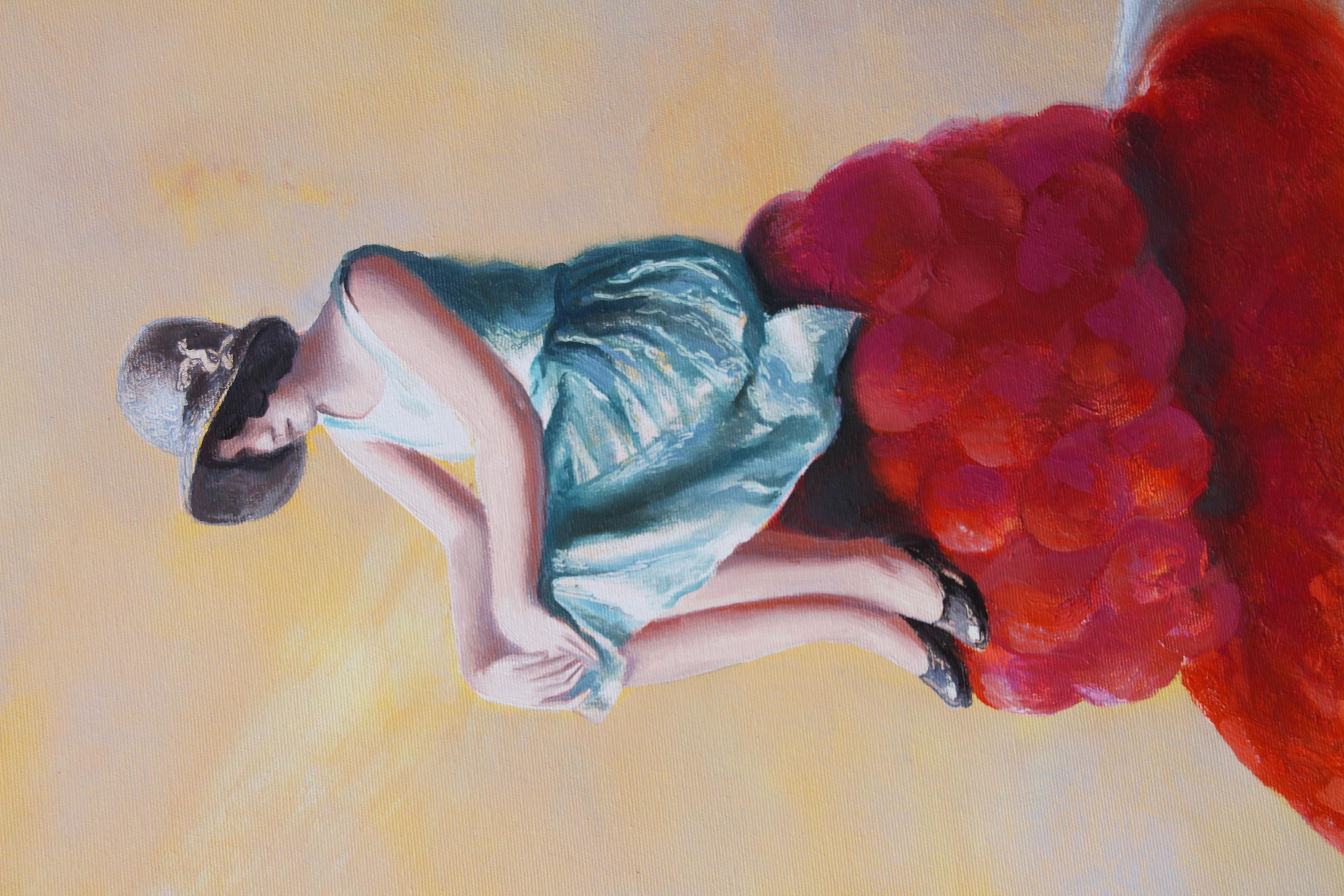 On Top (cupcake rasberry lady dessert americana vintage surreal painting) - Painting by Rudolf Kosow