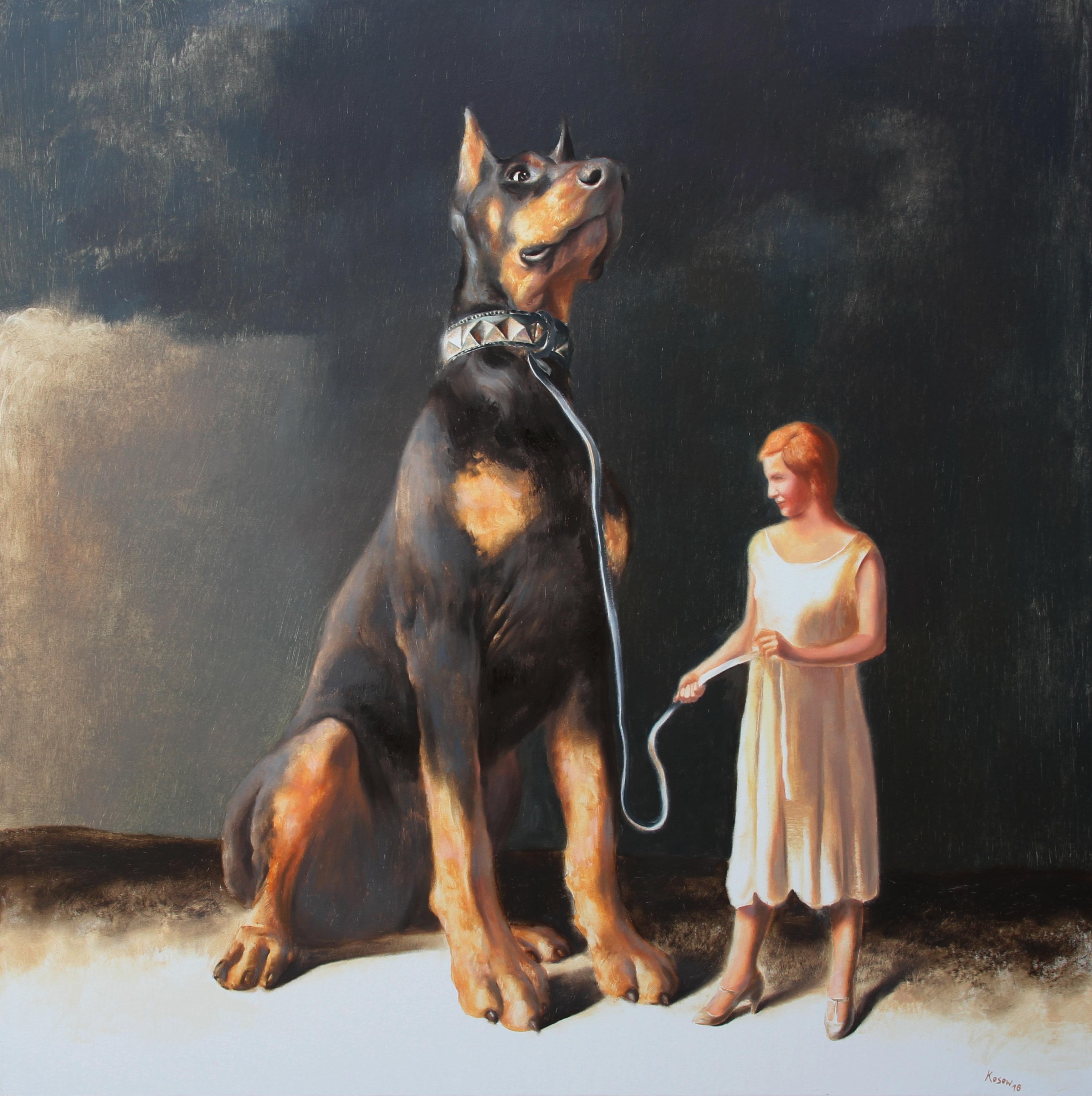 Rudolf Kosow Animal Painting - Protectress