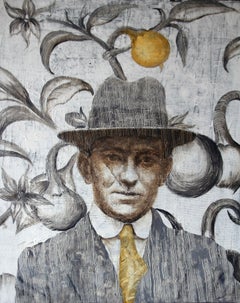 Suspicious Mr. J (cappello grigio monocromatico vintage con ritratto Botany nostalgia uomo)