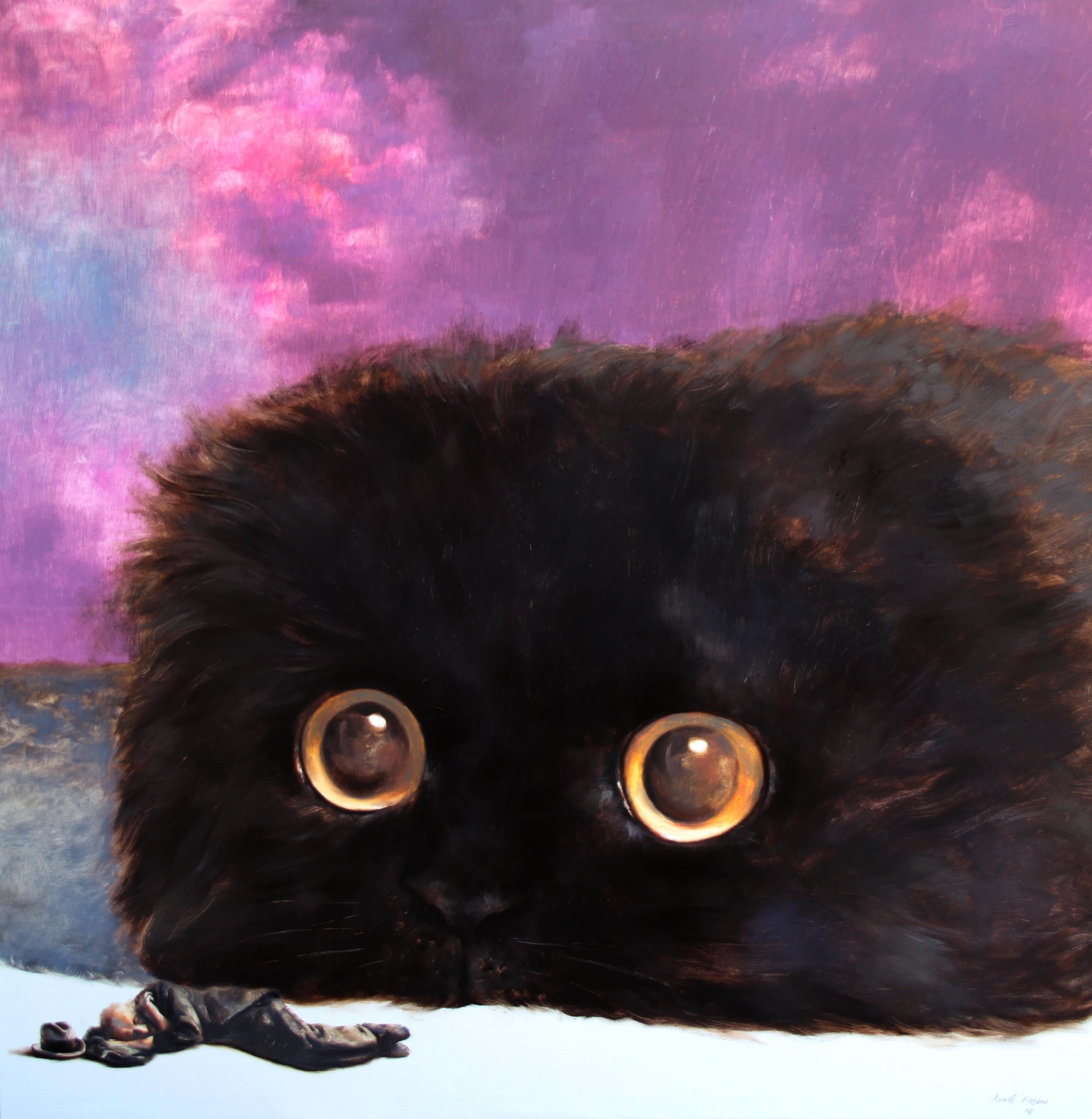  Together I (purple surrealism eyes black animal head comical mystery figurative