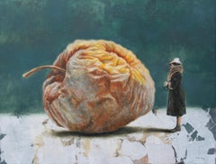 Inexplicable (teal art apricot lady - Manteau en fourrure marron vintage de couleur terre nostalgie