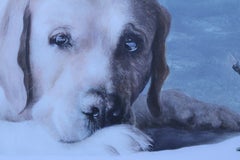 Vagabond (labrador retriever pet dog surrealism animal neutral tones)