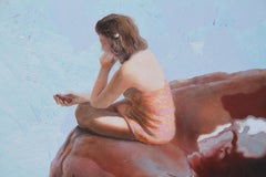 Vicious Circle (donut cake lady dessert americana vintage surreal painting)