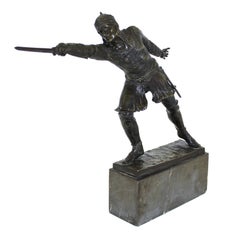 Rudolf Kuchler - Sculpture de chevalier en bronze de style néo-médiéval autrichien