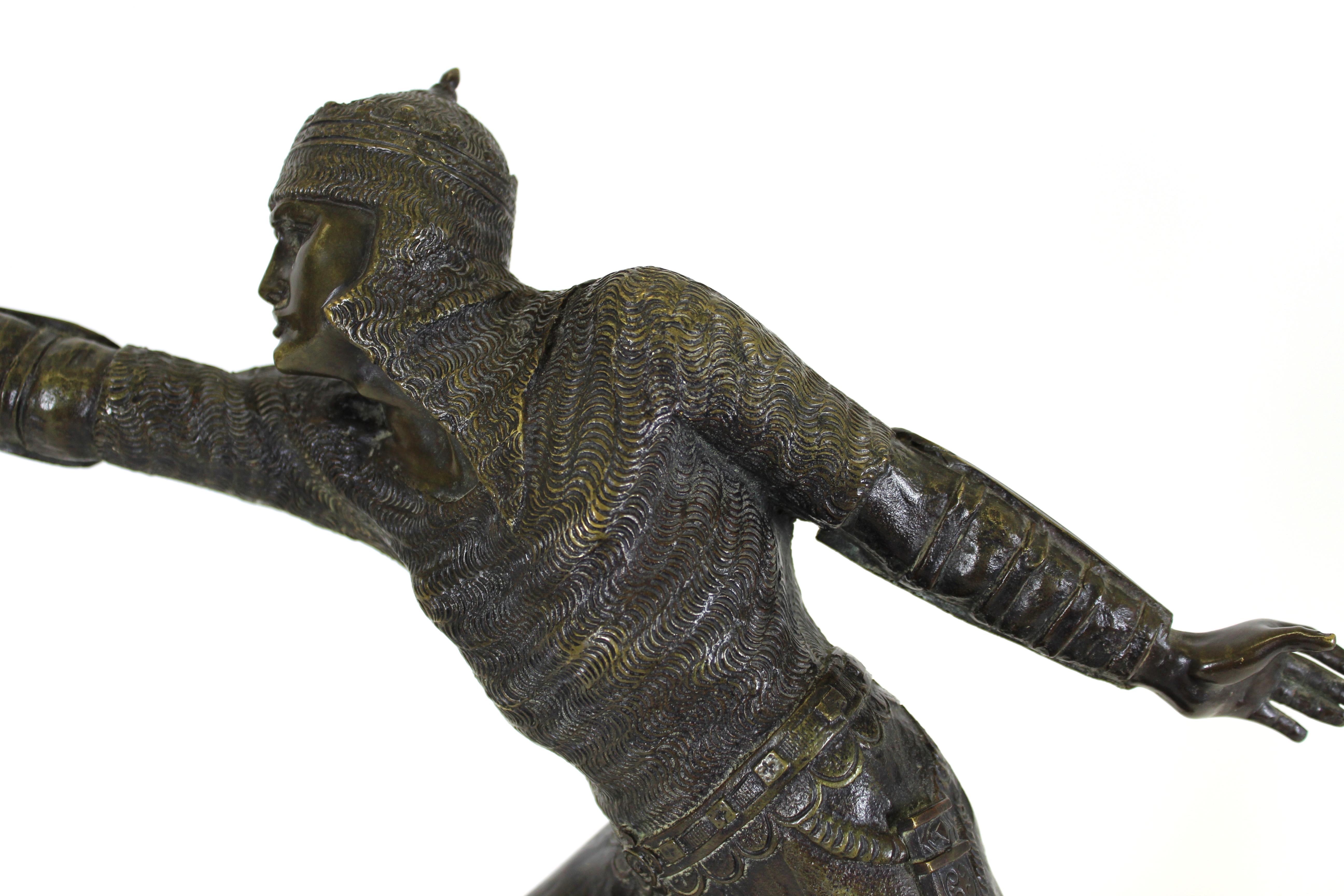 Rudolf Kuchler Austrian Medieval Revival Bronze Knight Sculpture 2