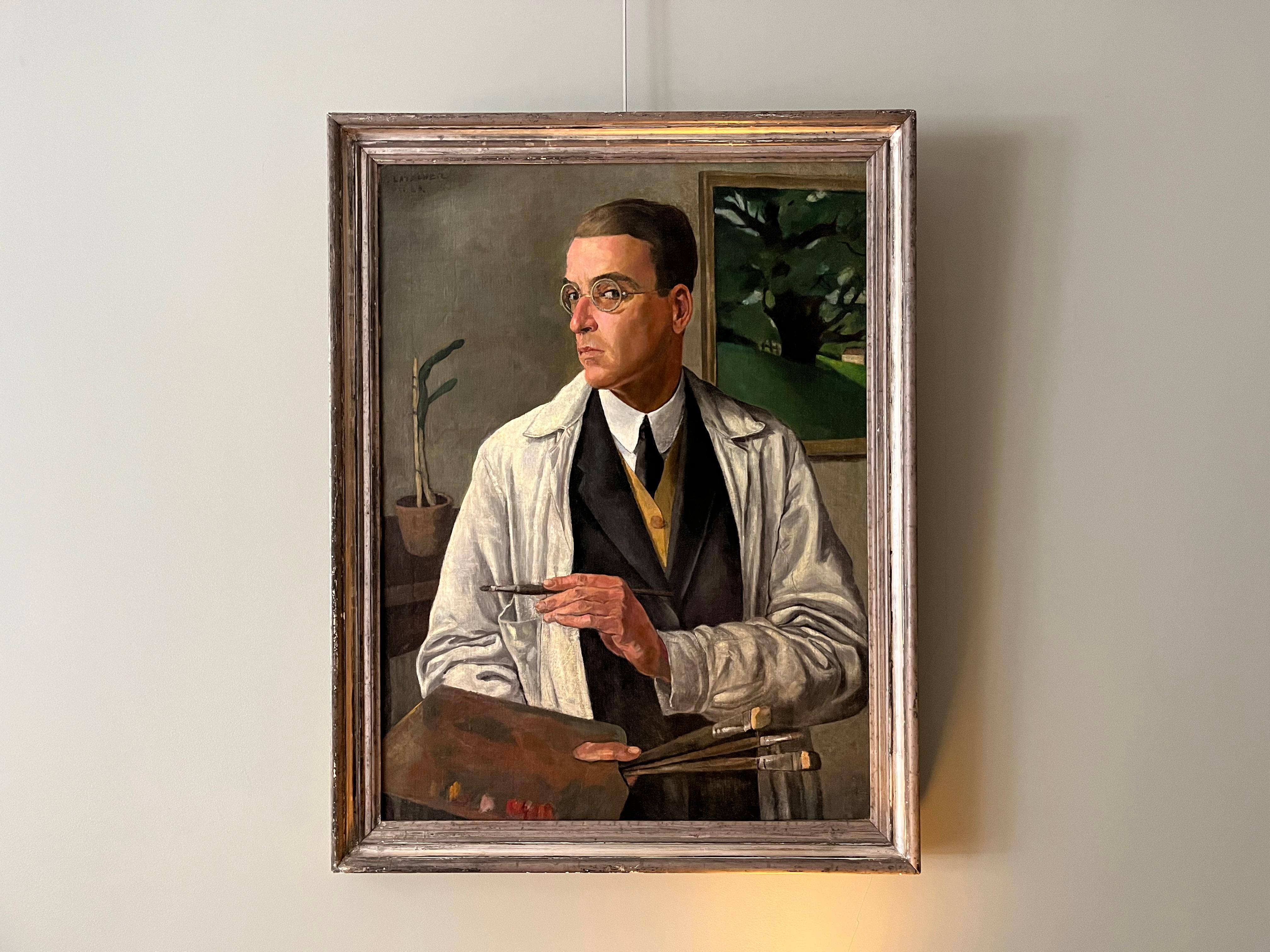 Autorretrato del artista, 1928 - Painting de Rudolf Latcher