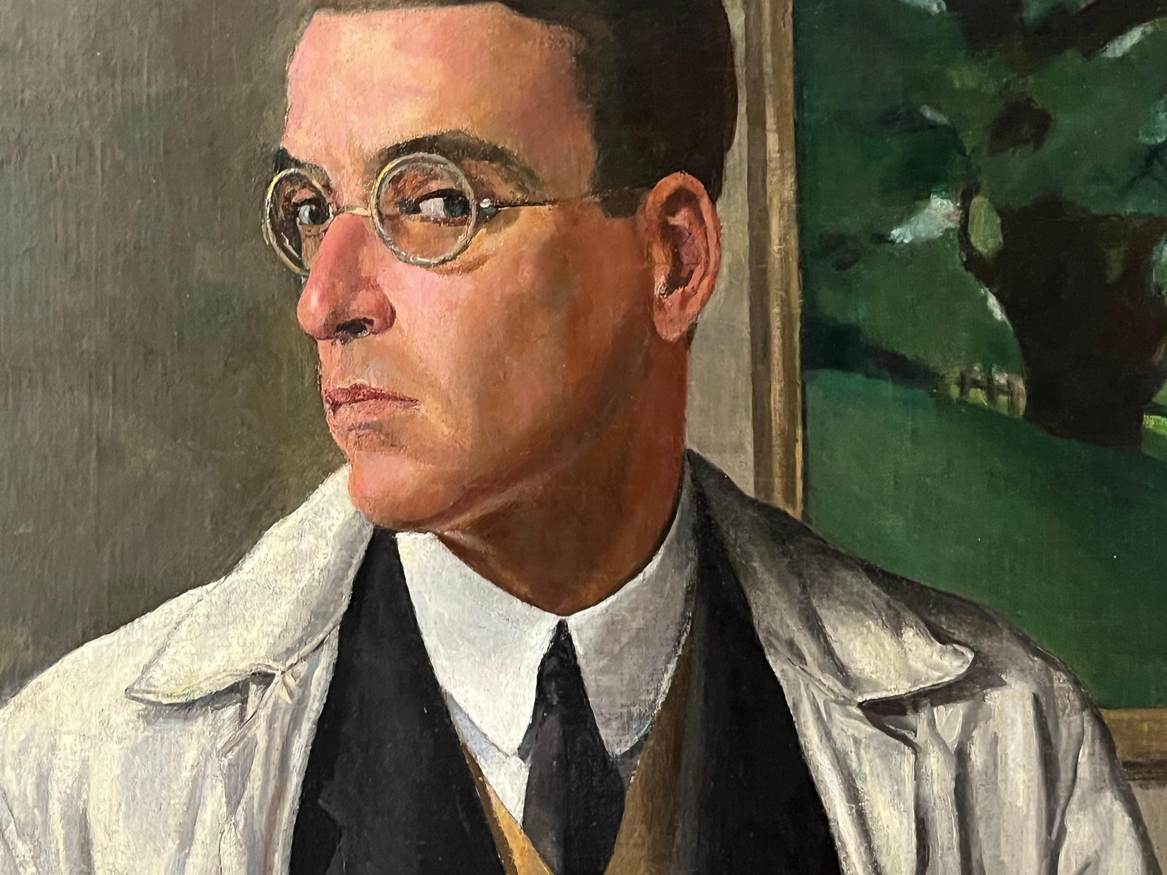 Rudolf Latcher
Autorretrato, 1928
Óleo sobre lienzo
97,3 x 72 cm (106 x 81,5 x 4,5 cm con marco)
Firmado y fechado arriba a la izquierda