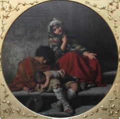 Charity - Royal Academy exhib. 19thC art Pre-Raphaelite portrait oil painting