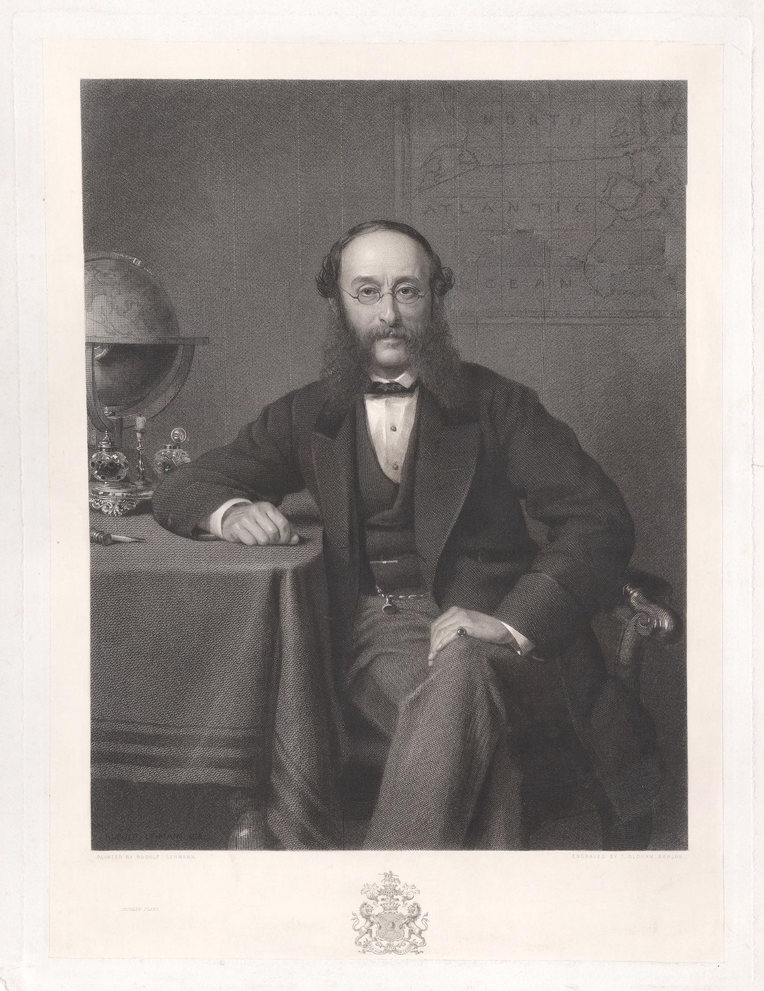 Paul Julius de Reuters, retrato grabado de finales del siglo XIX