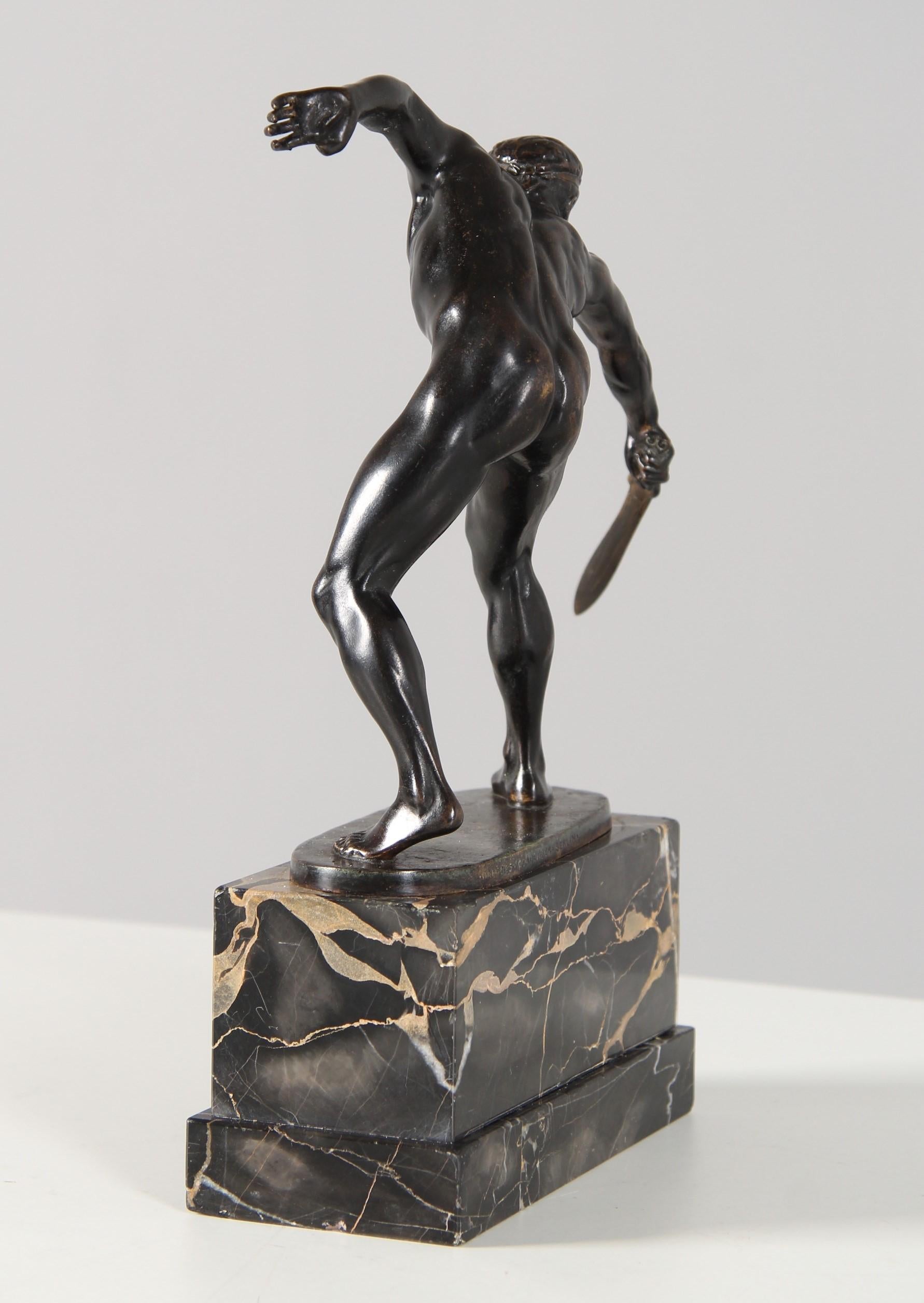 Rudolf Marcus - Lo spadaccino, bronzo, Germania (Berlino), 1910 circa in vendita 3