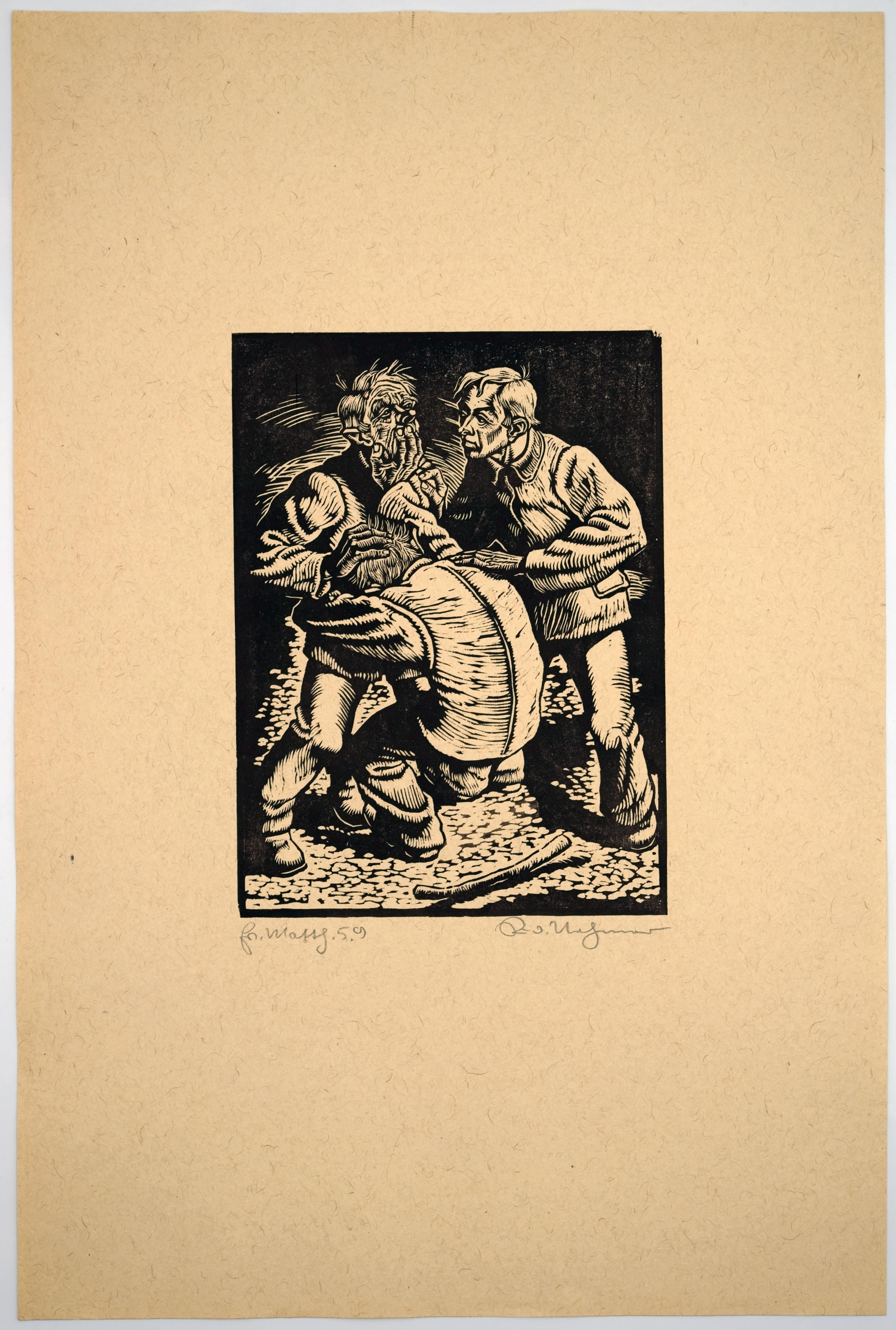 Blessed are the peacemakers / - Dehumanization - - Realist Print by Rudolf Nehmer