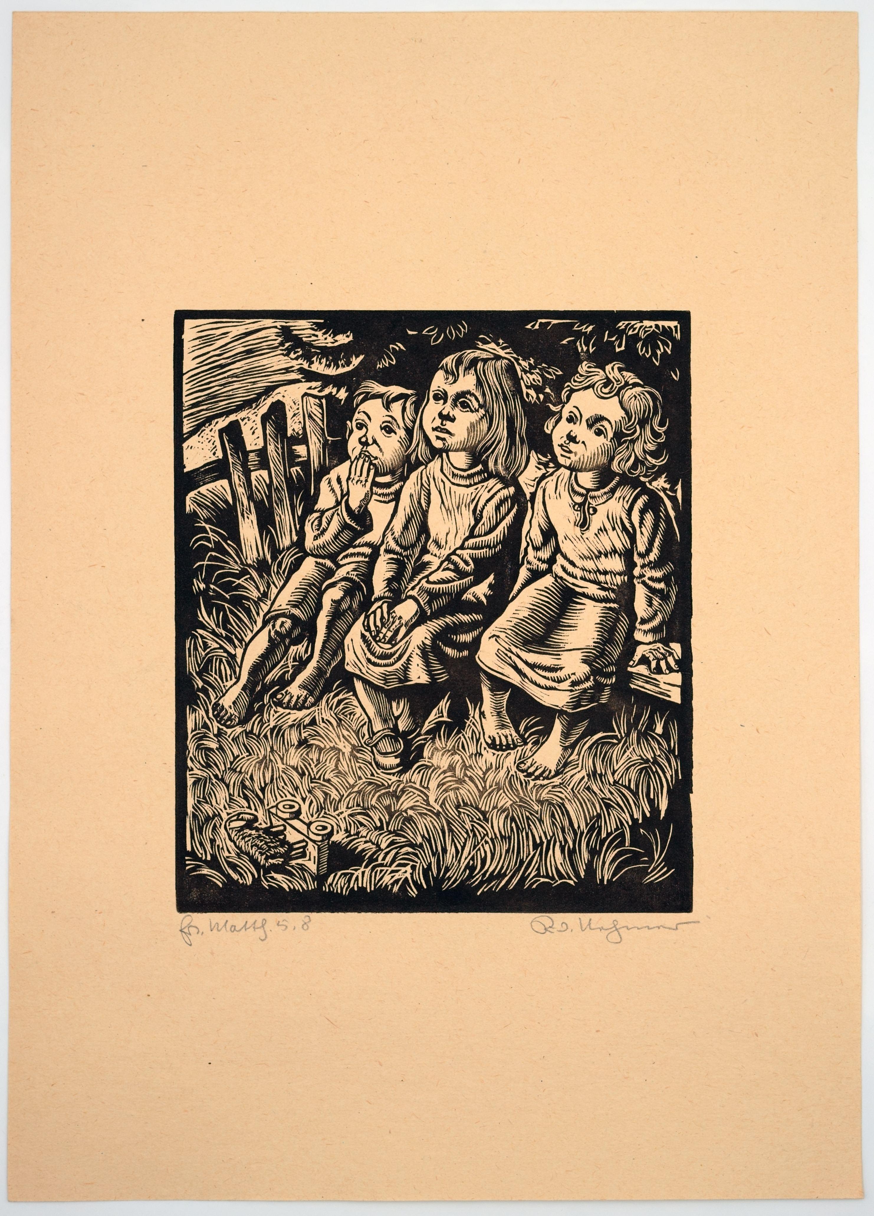 Bienaventurados los limpios de corazón / - La Visión de los Ojos del Niño - - Print Realista de Rudolf Nehmer