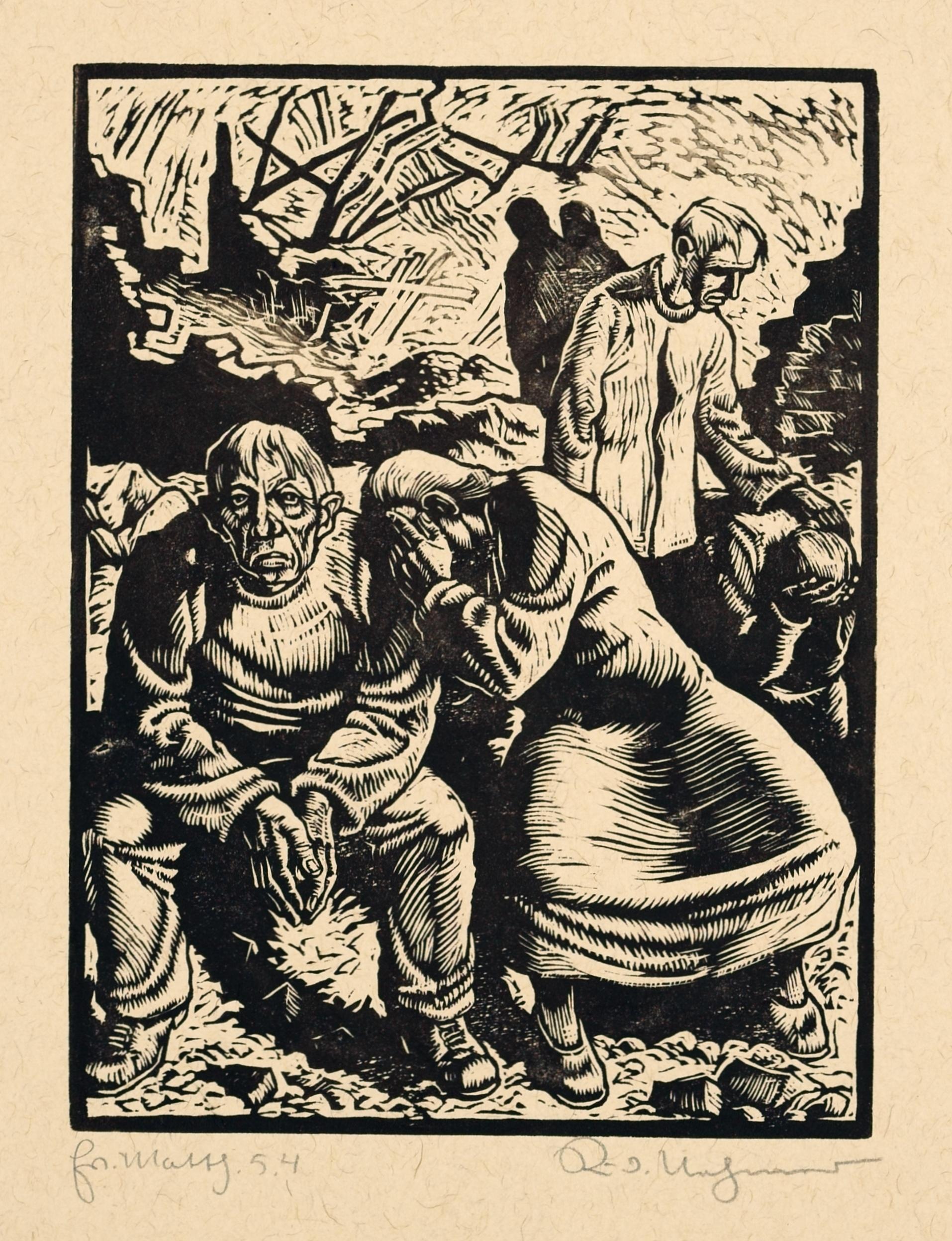Figurative Print de Rudolf Nehmer - La Hora Cero / - Después del Fin del Mundo -