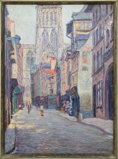 Rudolf Quittner "Rouen Cathedral“ Oil on Canvas, circa 1900